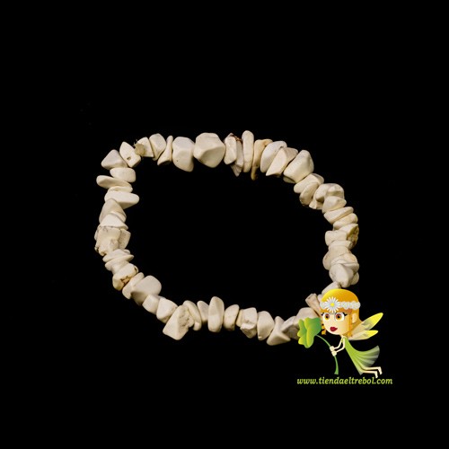 Pulsera Magnesita Blanca Chip