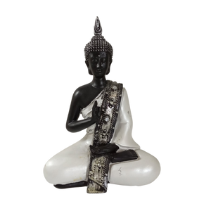 Buda Meditación Negro y Blanco (Figura Decoración Mediano)