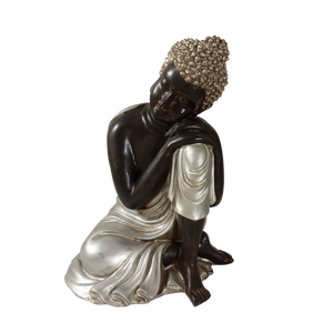 Buda Sentado Negro Plata (Figura Decoración derecha)