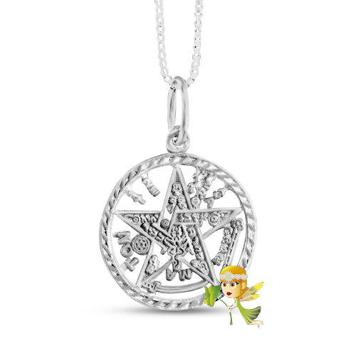 Tetragramatón Labrado 2 CM - Colgante Plata 925