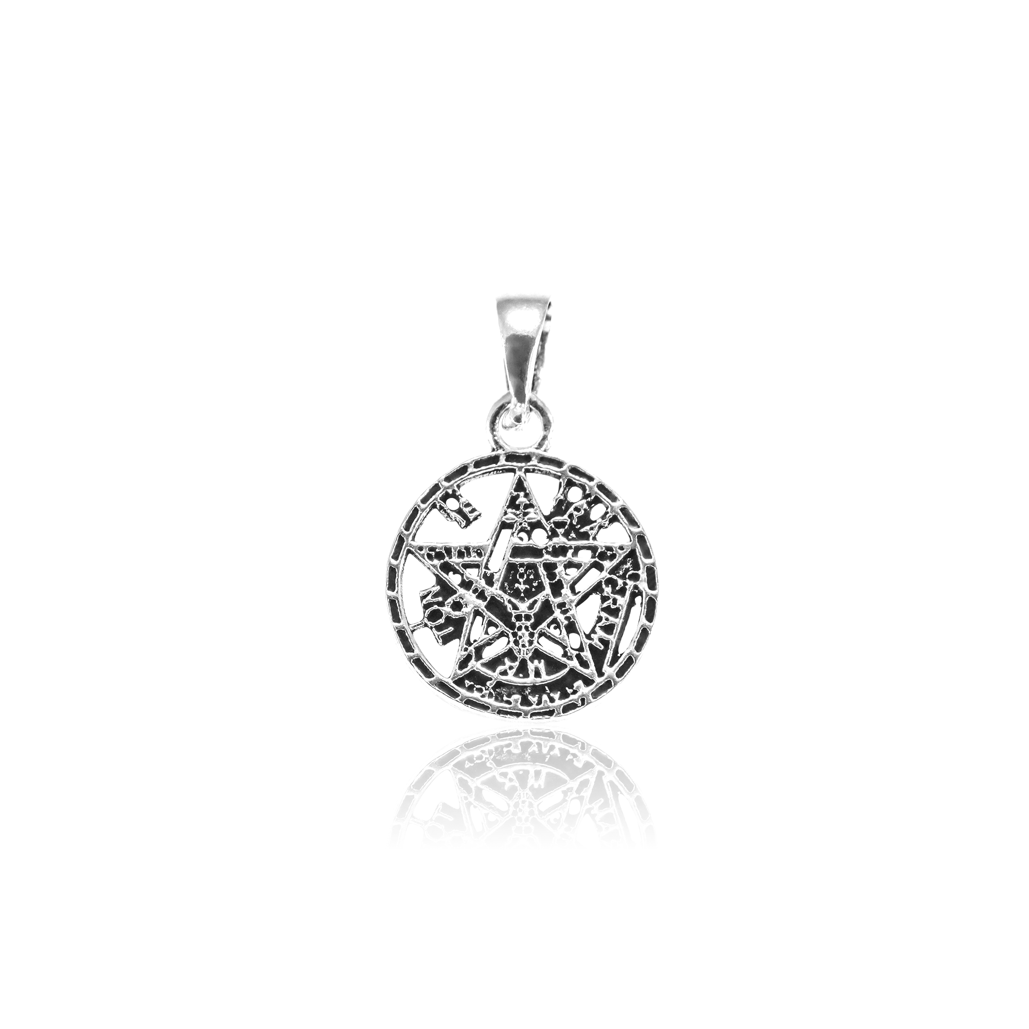 Tetragramatón Labrado Mini - Colgante Plata 925