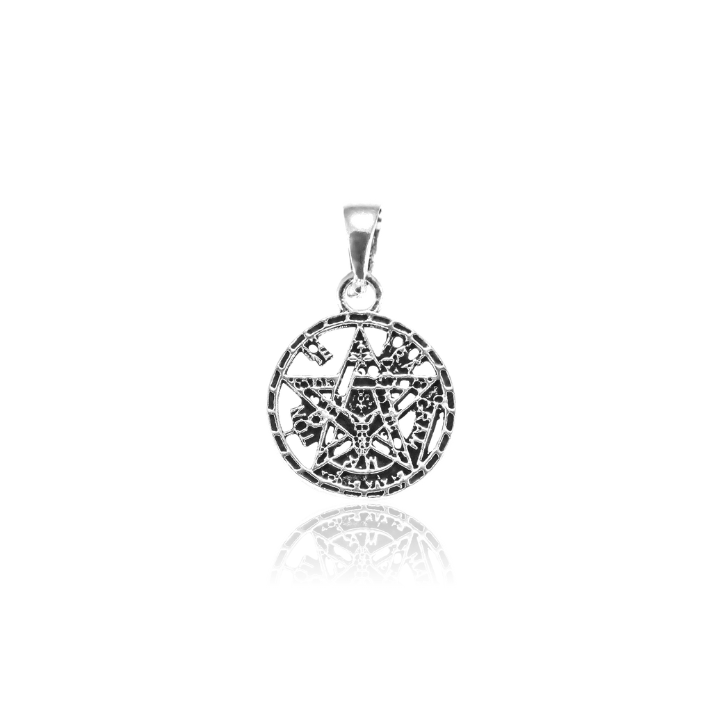 Tetragramatón Labrado Mini - Colgante Plata 925