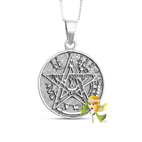 Tetragramatón Medalla Reversible 7 Chakras  - Colgante Plata 925